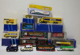 Box of mainly Corgi boxed and unboxed diecast models to include 'Corgi Eddie Stobart Ltd 59510 Volvo