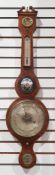 19th century mahogany banjo barometer, marked indistinctly by the maker and marked 'Eyre St Hill'