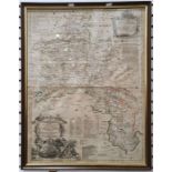 18th century hand-coloured map of Oxfordshire by Thomas Kitchin, 71cm x 53cm