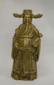 20th century Chinese gilt metal figure, 23cm high approx.