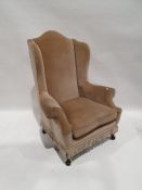 Circa 1930's wingback armchair on cabriole front legs