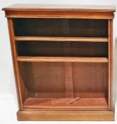 20th century oak open bookcase on plinth base