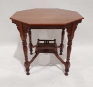 Late 19th/early 20th century walnut octagonal centre table on turned supports with shaped undertier,