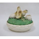 Ceramic egg box in the form of birds on a nest  Condition ReportSome surface scratches. Appears to