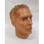 Plaster mannequin head of a young man, 28cm high  Condition ReportSome surface scratches and scuffs,