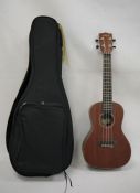 Kala ukulele banjo, guitar-shaped, in case