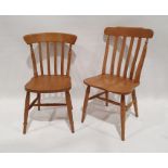 Set of six (4+2) slatback chairs (6)