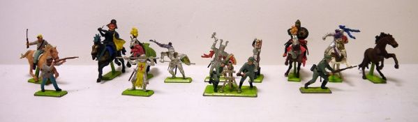 Large quantity of Britains Deetail painted models, medieval knights, American soldiers, British