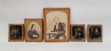 Three early 20th century glass plate photographs of scenes from a family holiday in Whitby and two