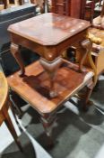 Two modern mahogany coffee tables on cabriole legs (2)