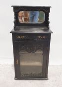 Victorian mirror-back cabinet with single drawer above glazed door, on plinth base, 54cm x 106cm