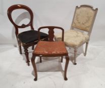 French-style bedroom chair, two further chairs (3)