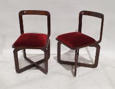 In the manner of Willie Rizzo set of four circa 1970's chestnut-framed boardroom chairs with
