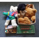 A Pelham Puppet boxed 'MacBoozle', 'The Narrowboat game', soft toys and bears (1 box)