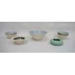 Royal Lancastrian set of five stoneware bowls, one larger, Royal Lancastrian small bowl and Royal