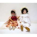 Armand Marseille bisque headed doll no.390, marked 246/1, with blue sleeping eyes, pink dress,