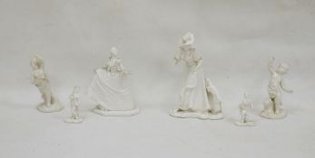 Nymphenburg porcelain figures to include lady with dog, putto, etc (6)  Condition Report Approx.