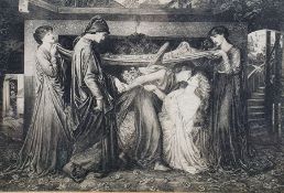 After Dante Gabriel Rossetti  Photogravure "Dante's Dream at the time of the Death of Beatrice",