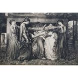 After Dante Gabriel Rossetti  Photogravure "Dante's Dream at the time of the Death of Beatrice",