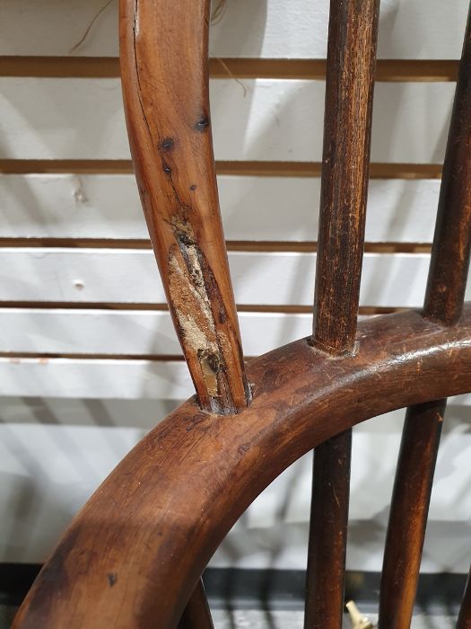 Pair of late 19th/early 20th century elm and yew windsor chairs, probably North East England/ - Image 15 of 23