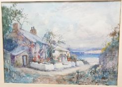 Joseph Hughes Clayton (1870-1930) Watercolour Seaside cottage scene, signed lower right, 25cm x 35cm