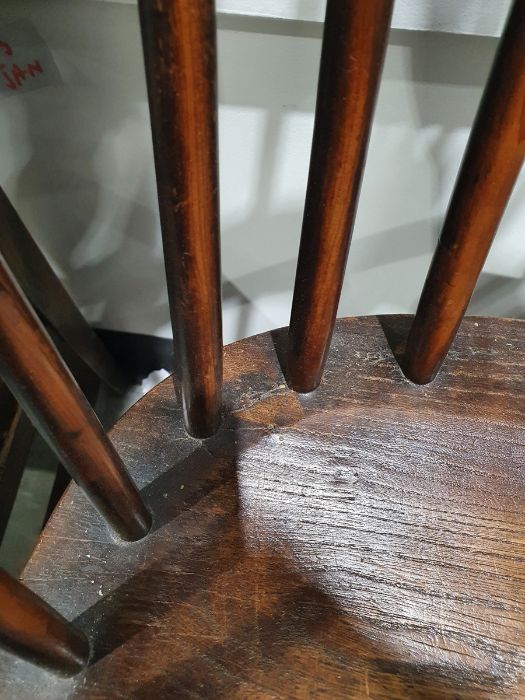 Pair of late 19th/early 20th century elm and yew windsor chairs, probably North East England/ - Image 8 of 23