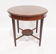 20th century mahogany circular centre table on moulded tapering supports