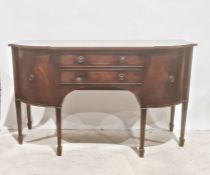 Reproduction Regency mahogany sideboard, the shaped top above two central doors flanked by two