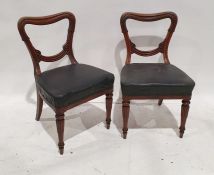 Set of six William IV mahogany dining chairs with turned and fluted front legs (6)