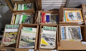 10 assorted boxes containing The Railway Modeller Magazine, 1960's, 1970's, 1980's, 1990's, etc (