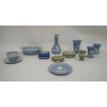 Large quantity Wedgwood jasperware trinket boxes, vases, dishes and other items and other Wedgwood