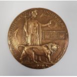 WWI commemorative death penny awarded to Arthur Henry Gillman