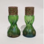 Pair of Loetz "Creta Rusticana" iridescent green glass vases (2)  Condition ReportHeight 15.5cm
