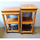 Two Eastern-style three-tier side tables (2)