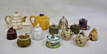 Small collection of principally ceramic honeypots, teapots, two Denby jugs etc Condition