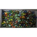 Large quantity of variously sized marbles (1 box)