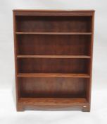 20th century oak open bookcase on bracket feet