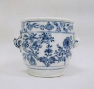 Meissen ice pail, the white ground with blue floral decoration, the handles formed as conch