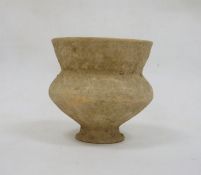 Roman-style terracotta bowl with flared rim, on circular foot, 11cm high