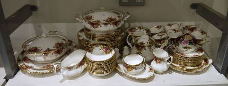 Large quantity of Royal Albert 'Old Country Roses' pattern china dinner and tea services to