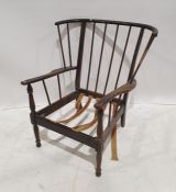 Mid century dark stained stickback armchair  Condition Reportphoto attached