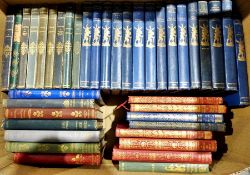 Quantity of The Travellers Library, blue cloth, gilt titles to backstrip, various volumes The