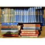 Quantity of The Travellers Library, blue cloth, gilt titles to backstrip, various volumes The