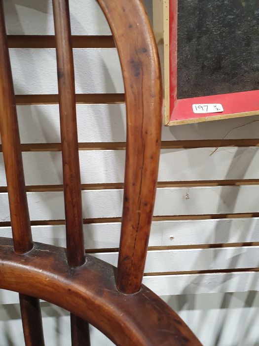 Pair of late 19th/early 20th century elm and yew windsor chairs, probably North East England/ - Image 3 of 23