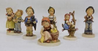 Six Hummel bisque figures of children (6)