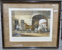 After R Scanlan  Reproduction print  "Horse Dealing No.1" and three further prints including After