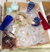 Two Caithness glass vases, various cut glass wines and assorted glassware (3 boxes)