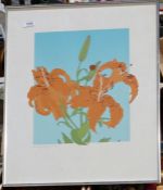 Philip Sheffield  Limited edition screenprint Ladybirds and flowers, 5/100, signed in pencil lower