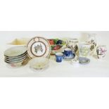 Portmeirion Botanic Garden vase, a Portmeirion Botanic Garden jug and various china and glassware (4