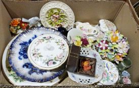 Minton porcelain posy, assorted Wedgwood Jasperware, further china and glassware (5 boxes)